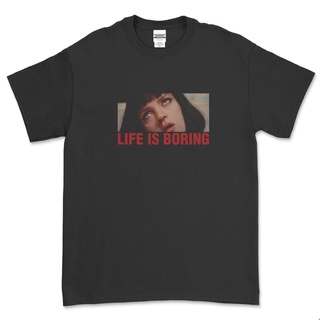 เสื้อยืด พิมพ์ลาย Life IS BORING MIA WALLACE (PULP FICTION)