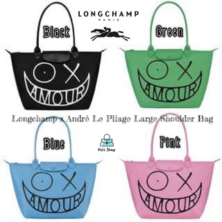 (Size L หูยาว) ลองชอม LC001 x Andre Le Pliage Shoulder Bag กระเป๋าถือกระเป๋าสะพายไนล่อนลองชอม สีสดใส tote bag 005