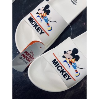 Mickey Mouse ลิขสิทธิ์แท้จากAdda  รองเท้าแตะแบบสวมผู้หญิง สีขาว น่ารักมาก เบาสบายใส่ทน ลงน้ำได้ แห้งง่าย ไม่เหม็นเท้า