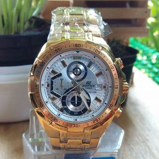 Casio Edifice EFR-539 Gold Tone Silver Dial Chronograph Watch