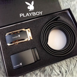 🧚‍♂️ PLAYBOY MEN LEATHER BELT SET  ซื้อ 1 ได้ถึง 2‼️มาใน 2 แบบ 2 สไตล์ สายเข็มขัดเป็นหนัง สีด