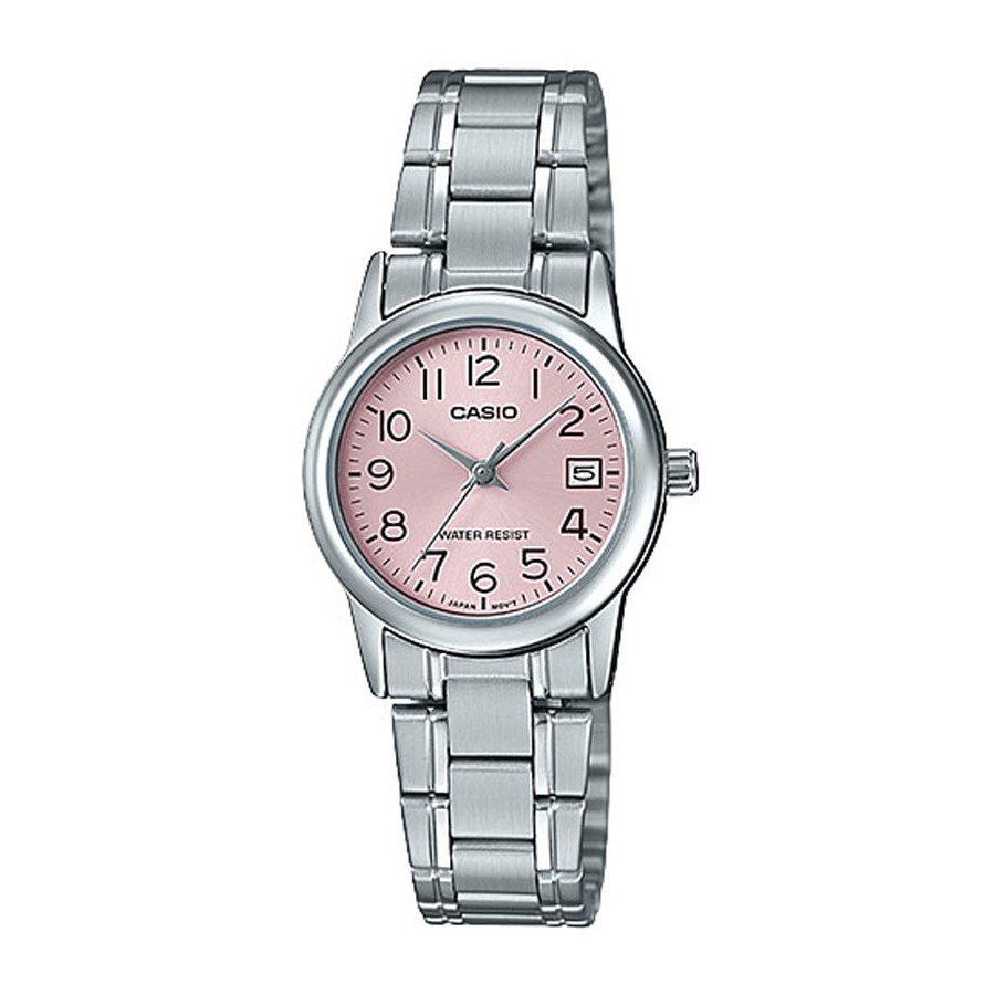 Casio Standard นาฬิกาข้อมือผู้หญิง สายสแตนเลส รุ่น LTP-V002,LTP-V002D,LTP-V002D-4B - สีเงิน