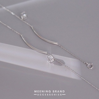 MeeningBrand ❥ สร้อยข้อมือเงิน SQUARE DIAMOND [01-0059]