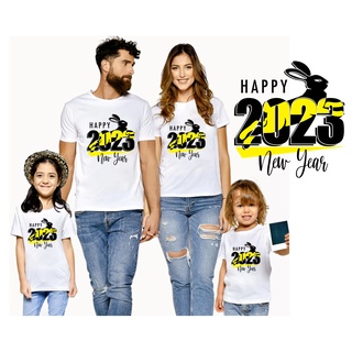 เสื้อยืดyellow bunny new year t-shirt for family