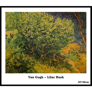 โปสเตอร์ภาพวอลเปเปอร์ ลาย Vangogh Lilac Bush สไตล์วินเทจ ขนาด 35x46 ซม. สำหรับติดผนัง