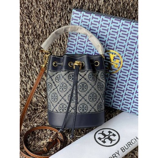 ส่งฟรี🔥 งาน Outlet (ขนาด Mini)​ Tory Burch T Monogram jacquard bucket bag