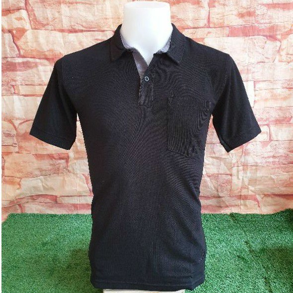 PL101 เสื้อโปโลชาย ทรงพอดีตัว ปกเชิ๊ต สลับสีสาป แขนจั๊มผ้าในตัว ผ้าไม่บาง พร้อมจัดส่งสินค้าในไทย