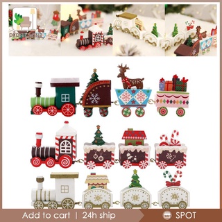 [Perfeclan2] christmas Wooden Train train Decor Set for Outdoor Desktop