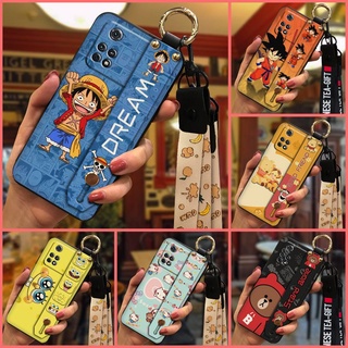 TPU Original Phone Case For Xiaomi Poco M4 Pro 4G Soft Case Lanyard Anti-dust Cartoon New Arrival Durable Silicone