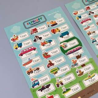 สติ๊กเกอร์ชื่อ กันน้ำ ลาย ALPHABET ( Name Sticker 4 sheet / set )