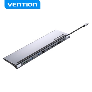 Vention 12 in 1 อะแดปเตอร์ฮับ Type C USB C Gen 1 4K HDMI DP VGA 1000Mbps Ethernet RJ45 PD100W