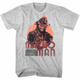 เสื้อยืดผ้าฝ้ายพิมพ์ลายขายดีใหม่ เสื้อยืดผ้าฝ้ายนิ่ม พิมพ์ลาย Randy Savage Mackin portrait Smackin Wrling Legend ออกแบบด