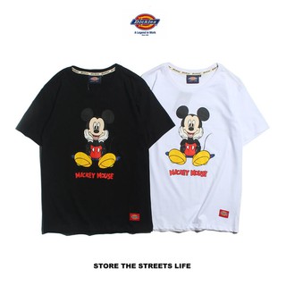 [100% Cotton] dickies เสื้อยืดแฟชั่นสําหรับ unisex ผ้าฝ้ายแขนสั้นพิมพ์ลาย disney