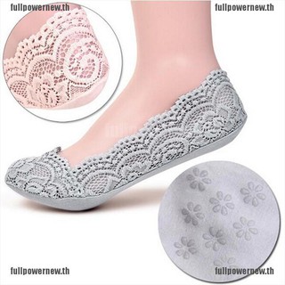 【fullpower】Women Cotton Lace Socks Invisible Liner Socks Boat Socks