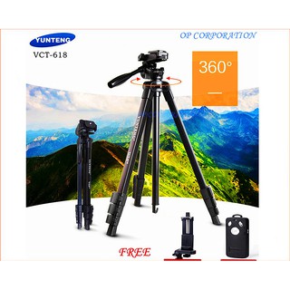 แหล่งขายและราคาYUNTENG VCT-618/VCT-618N ขาตั้งกล้องมือถือ 3ขา tripod for DV  Photographic equipment ฟรีรีโมทBluetooth+ตัวตั้งโทรศัพท์อาจถูกใจคุณ