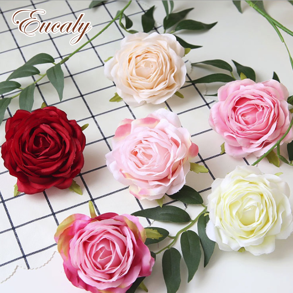 ดอกกุหลาบปลอม คุณภาพดี 8 สี 9 ซม.