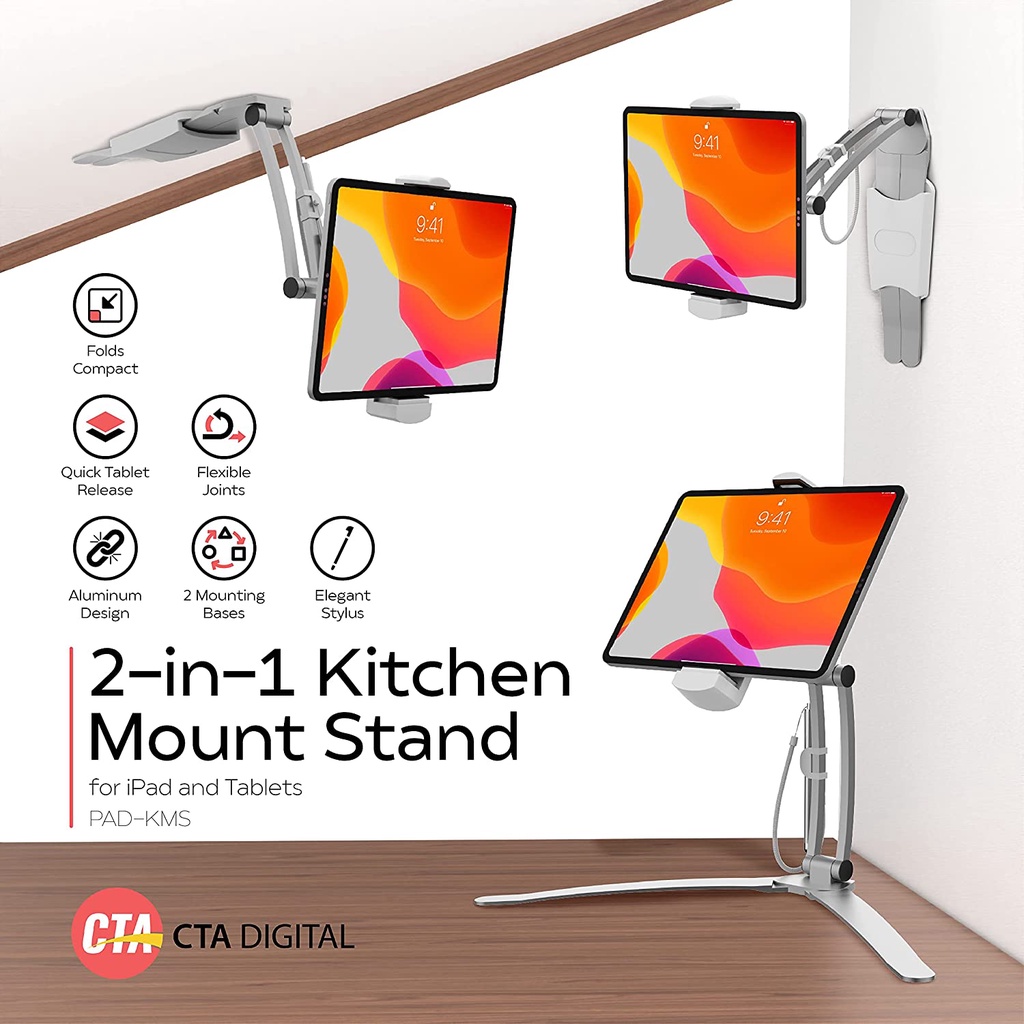 ที่วางขาตั้งแท็บเล็ตอลูมิเนียมอัลลอยด์ 2 IN 1 Mount Stand ขาตั้งแท็บเล็ต Wall Mount Ipad Holder Q6