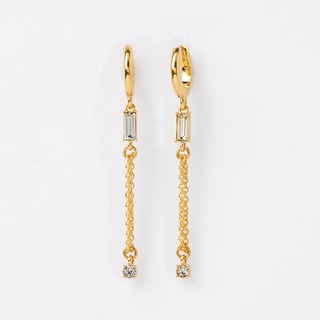 Variandco - Arial Crystal Earrings ต่างหูยาวชุบทองแท้ 18K Gold Plating - ต่างหูคริสตัส Swarovski