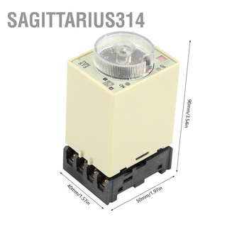 Sagittarius314 ST3PA-B 0-10S Power On Delay Timer Relay Knob Control Time with Base AC 220V