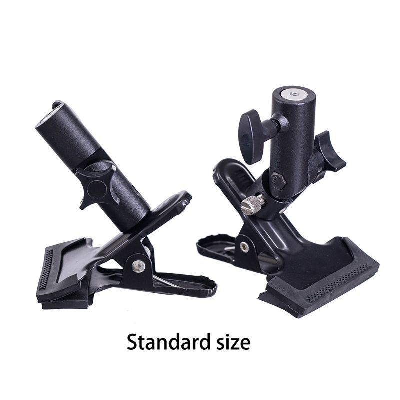 Bonjour Heavy Duty Metal Clamp Holder Reflector Metal Clip Mount 1/4 "to 3/8" Light Stand Mounting for Flash LED Light Umbrella Bracket