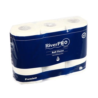 กระดาษชำระม้วนเล็ก 23ม. (แพ็ค6ม้วน) ริเวอร์โปร์ Premium กระดาษทิชชู Toilet paper small rolls 23 m. (6 rolls pack) Riverp