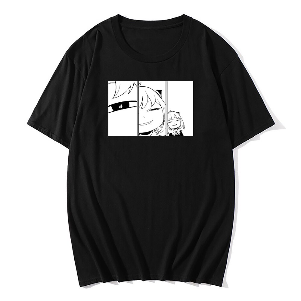DRG Cartoon Anya  Funny Face Manga Spy X Family T-shirt Men Clothing Cotton TShirts Harajuku T-shirts Graphic Summer Top #0