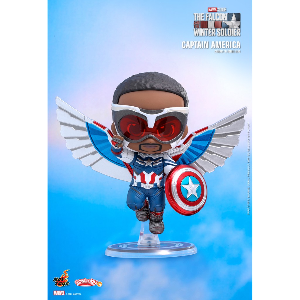 Hottoys ฟิกเกอร์ของสะสม Cosbaby COSB857 Captain America (The Falcon And The Winter Soldier)