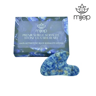 MIJEP Blue Sodalite กัวซานวดหน้า-  Gua Sha HEART Shape for Facial Massage  Top quality 100% pure natural stone.