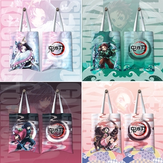 กระเป๋าสะพายไหล่ลาย Demon Slayer Kimetsu No Yaiba ความจุขนาดใหญ่สําหรับผู้ชายผู้หญิง