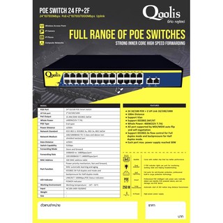 POE SWITCH 24 FP+2F 24*10/100Mbps PoE +2*10/100/1000Mbps Uplink Qoolis