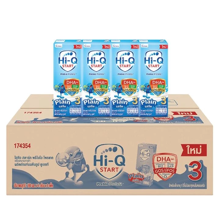 UHT Hi-Q สูตร3และสูตร4 ยูเอชที ไฮคิว พรีไบโอโพรเทก มกล่องรสจืด สูตร3 และสูตร4