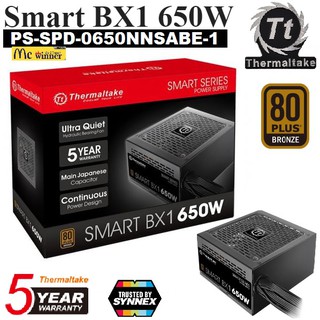 POWER SUPPLY (พาวเวอร์ซัพพลาย) THERMALTAKE Smart BX1 650W Bronze (PS-SPD-0650NNSABE-1) ประกัน 5 ปี