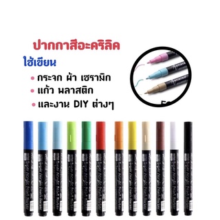 Patty Super Acrylic paint marker ปากกาสีอะคริลิคมาร์คเกอร์ (ขนาด 2.0 มม./0.7 มม.) สำหรับงานศิลป์ งานตกแต่ง สีสด แห้งเร็ว