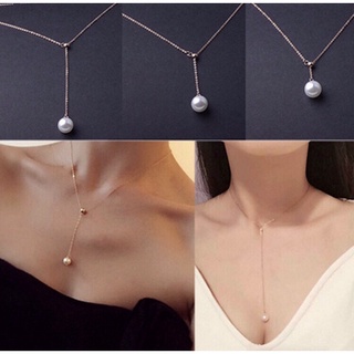 ‼️พร้อมส่ง‼️[N66] Pearl Pendant Necklace (Gold)