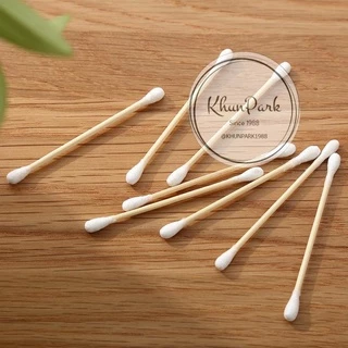 🚀พร้อมส่ง Cotton Buds คอตตอนบัด สำลีปั่นหู ด้ามไม้ อย่างดีไม่รุ่ยง่าย 1แพ็คมี100ชิ้น😊🦋🎉 kp99