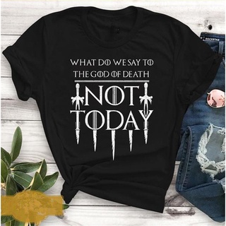 【100% cotton】เสื้อยืด ผ้าฝ้าย พิมพ์ลาย What Do We Say Not Today Slogan สไตล์วินเทจ แฟชั่นสําหรับผู้หญิง