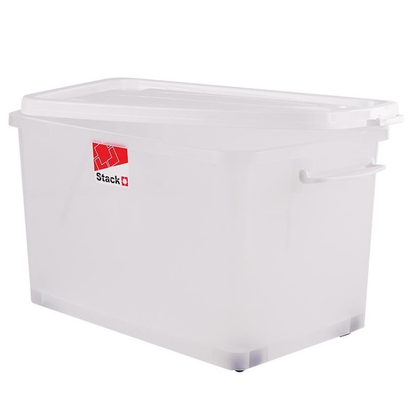 กล่องเก็บของ 70.5ลิตร 2009 STACKO สีขาว กล่องเก็บของอเนกประสงค์ สามารถวางซ้อนกันได้ เพิ่มพื้นที่ในการจัดเก็บ มีล้อเลื่อน