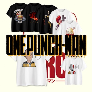 เสื้อคนอ้วนผญ ชุดเซ็ต 2 ชิ้น One Punch Man [Saitama] - เสื้อยืดการ์ตูนวันพั้นแมนสุดแนว Unisexสาวอวบ