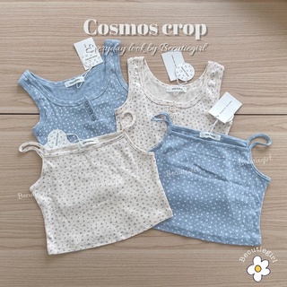 Cosmos crop ✿ ลดเหลือ 169 ใส่โค้ด WYNZFG • เสื้อครอป สายเดี่ยวลทยดอก เสื้อคอเหลี่ยม Becutiegirl