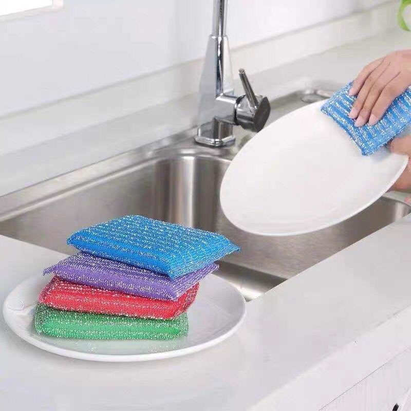 Wash King, แปรงหม้อ, แบบทนทาน, Wash King, ฟองน้ำล้างจาน, แผ่นขัดครัว, ผ้าทำความสะอาด, การ