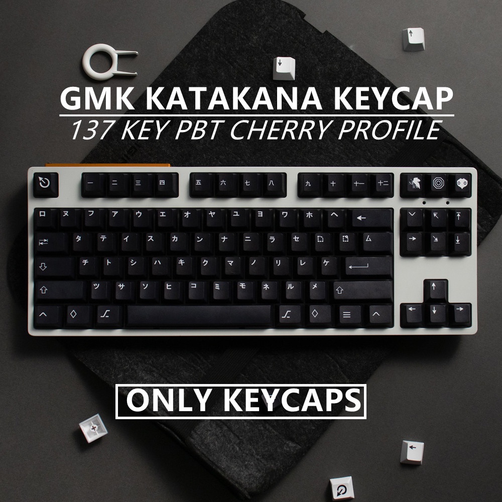 129 คีย ์ GMK WOB KATAKANA Keycaps PBT Dye Sublimation Keycaps Cherry Profile สําหรับ GK64 84 87 104