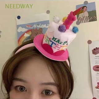 Needway ที่คาดผม รูปเค้กวันเกิด สีชมพู สีฟ้า สําหรับเด็กผู้หญิง