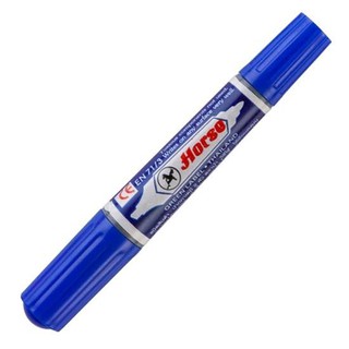 ปากกาเคมี 2หัว ตราม้า สีน้ำเงิน