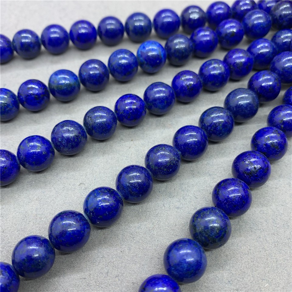lapis lazuli ลูกปัดหินธรรมชาติ 4-18 มมสําหรับทําเครื่องประดับสร้อยข้อมือ