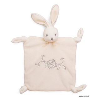 KALOO ตุ๊กตาผ้ากัดสี่เหลี่ยมกระต่ายสีครีม PERLE - DOUDOU KNOTSRABBIT CREAM