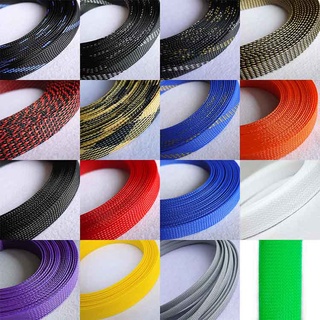 5M Width 20mm Braided Expandable Sleeve PET Tight Wire Wrap High Density Insulated Cable Harness Line Protector Cover Sheath ปลอกหุ้มสายไฟ PET แบบถัก ความหนาแน่นสูง