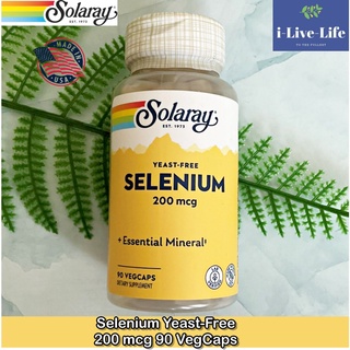 ซีลีเนียม Selenium Yeast-Free 200 mcg 90 VegCaps - Solaray