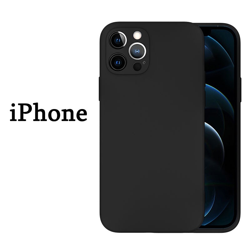 เคสสีดําแบบนุ่มเลียนแบบ iPhone 13 12 Mini 11 Pro Max Xs Max Xr 7 8 6s Plus SE2 SE 2021 4G 5G