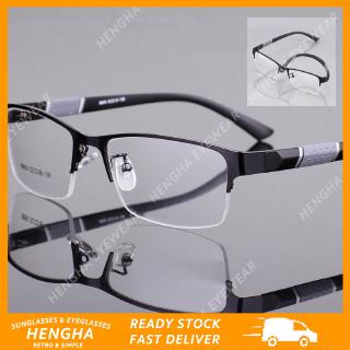 【HENGHA】【พร้อมสต็อก】คลาสสิกครึ่งกรอบแว่นตาผู้หญิง / ผู้ชายแว่นตาป้องกันสีฟ้า