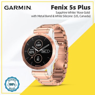 Garmin Fenix 5s Plus Sapphire Rose Gold with Metal Band &amp; White Silicone  (US, Canada)